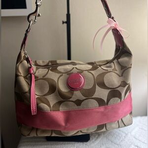 Coach Tan and Pink Shoulder Bag 💖
